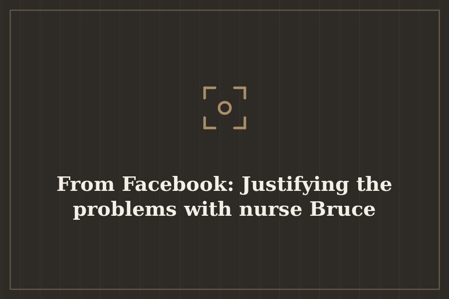From Facebook: Justifying the problems with nurse Bruce — cover
