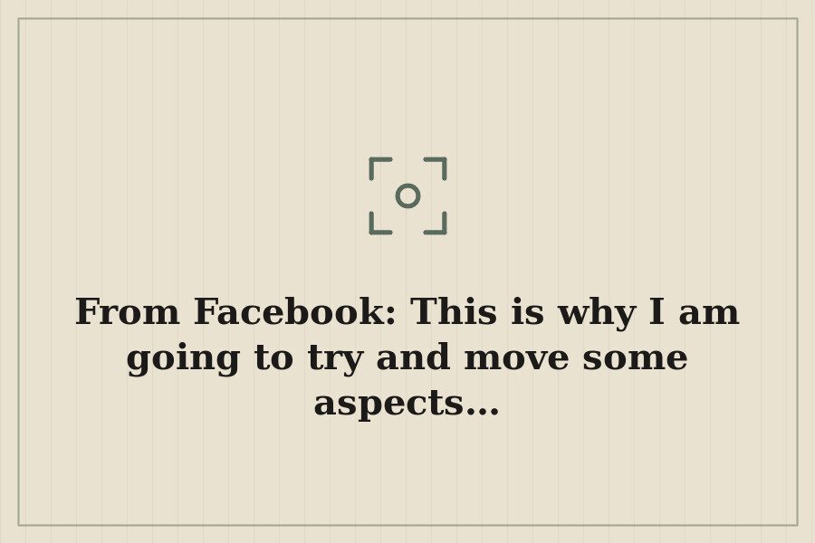 From Facebook: This is why I am going to try and move some aspects… — cover
