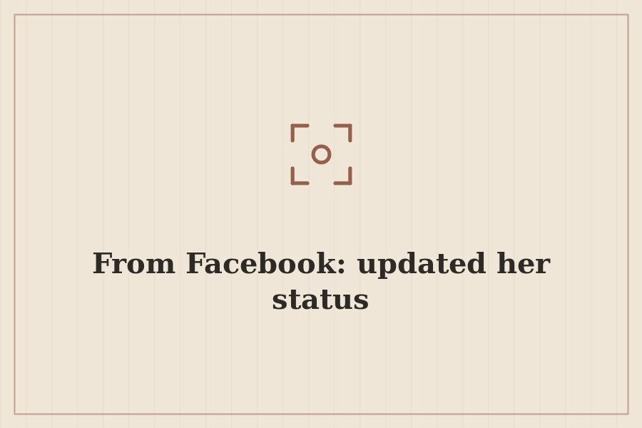 From Facebook: updated her status — cover