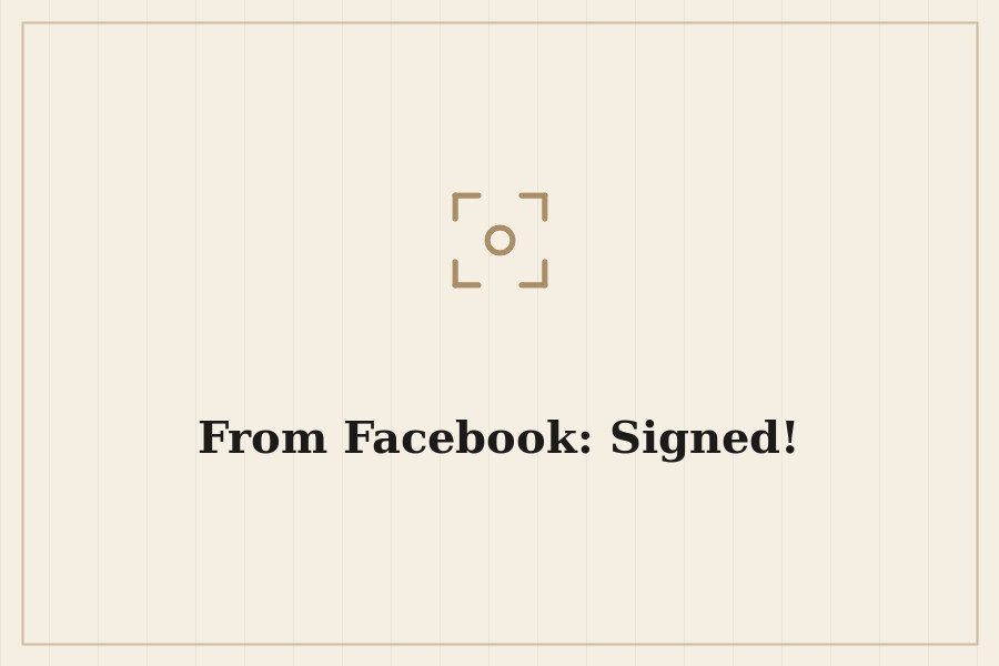 From Facebook: Signed! — cover