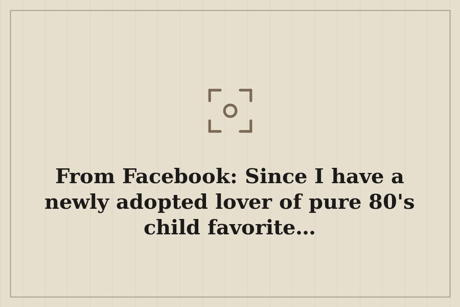 From Facebook: Since I have a newly adopted lover of pure 80's child favorite… — cover