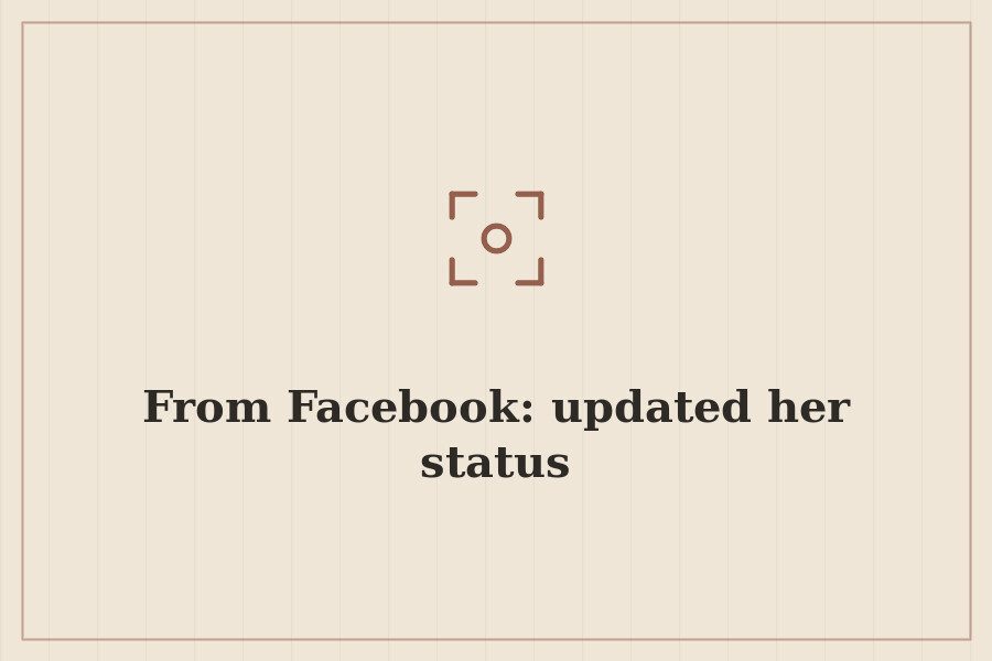 From Facebook: updated her status — cover