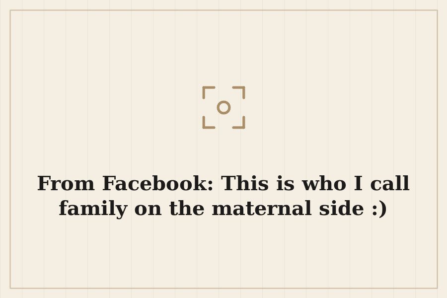 From Facebook: This is who I call family on the maternal side :) — cover