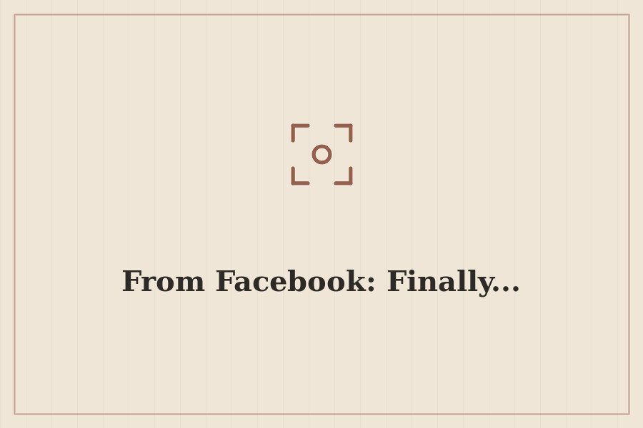 From Facebook: Finally... — cover