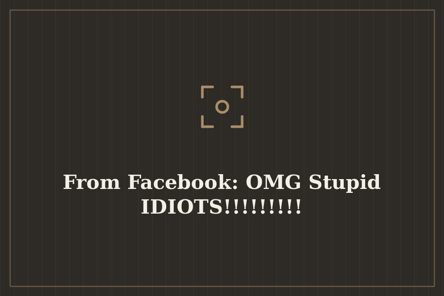 From Facebook: OMG Stupid IDIOTS!!!!!!!!! — cover