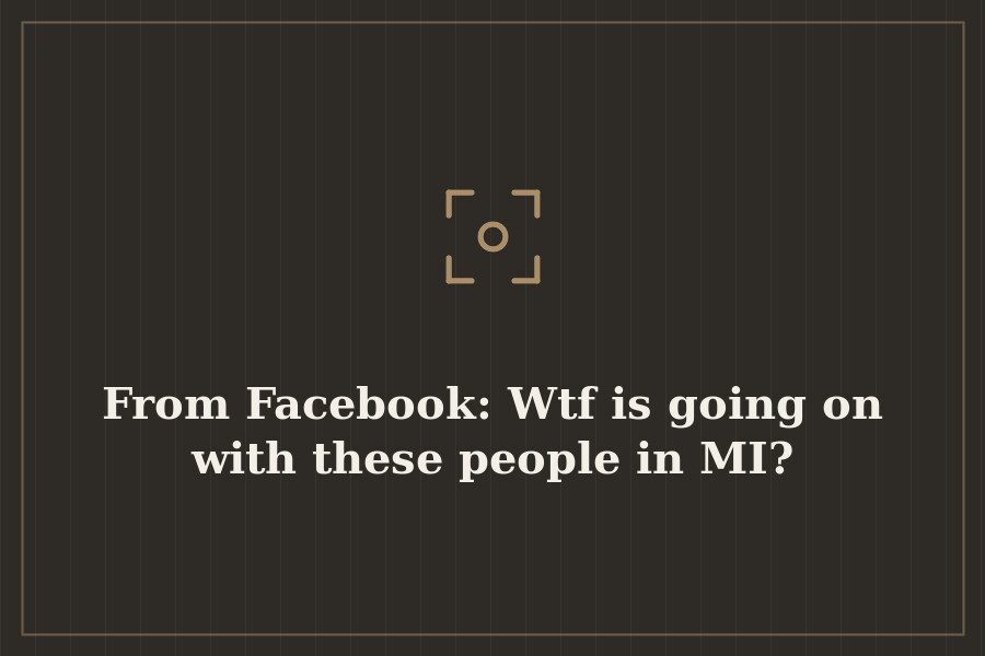 From Facebook: Wtf is going on with these people in MI? — cover