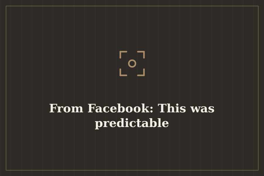 From Facebook: This was predictable — cover