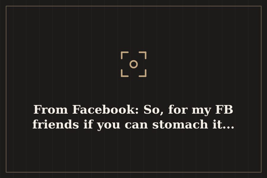 From Facebook: So, for my FB friends if you can stomach it... — cover