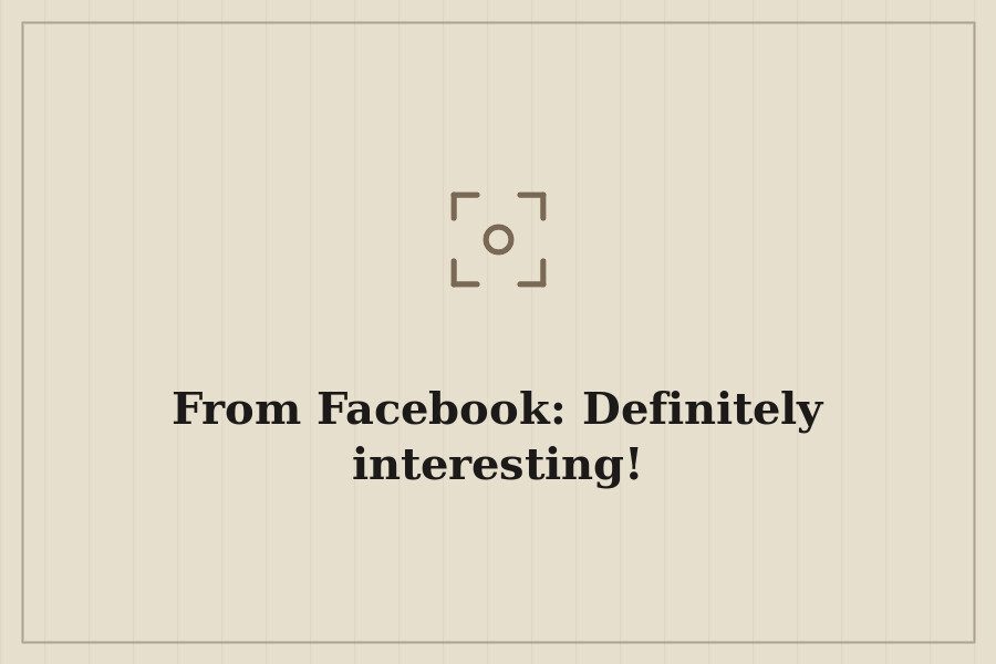 From Facebook: Definitely interesting! — cover