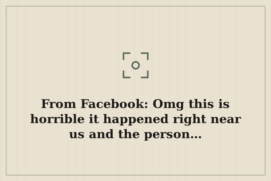 From Facebook: Omg this is horrible it happened right near us and the person… — cover