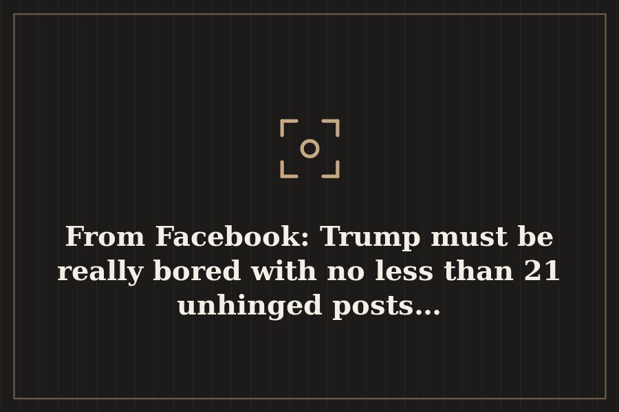 From Facebook: Trump must be really bored with no less than 21 unhinged posts… — cover