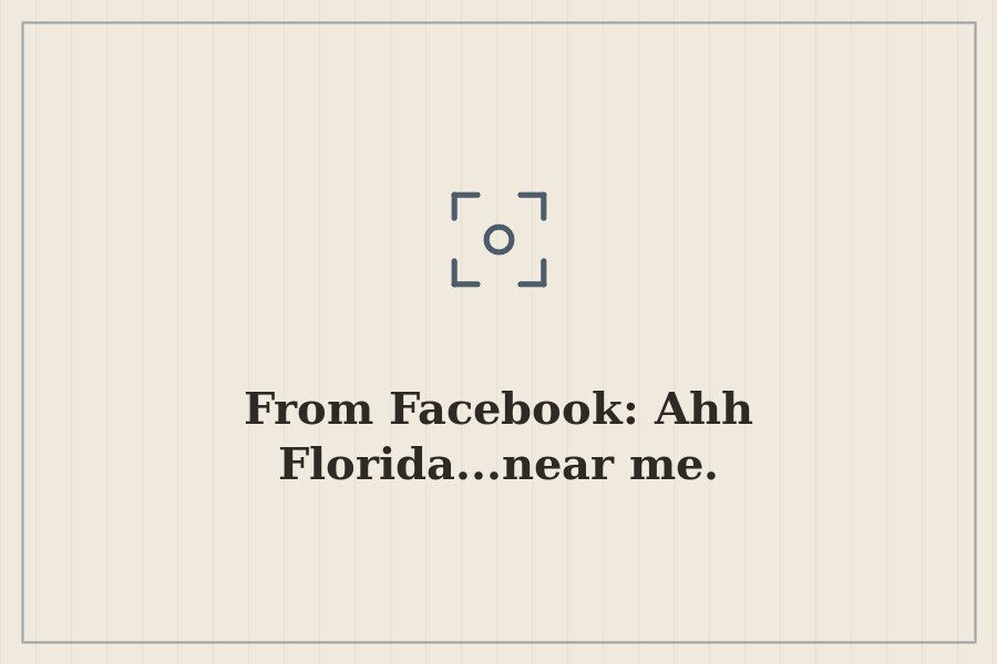 From Facebook: Ahh Florida...near me. — cover