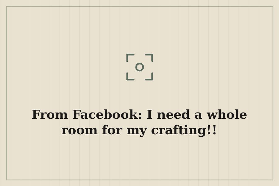 From Facebook: I need a whole room for my crafting!! — cover