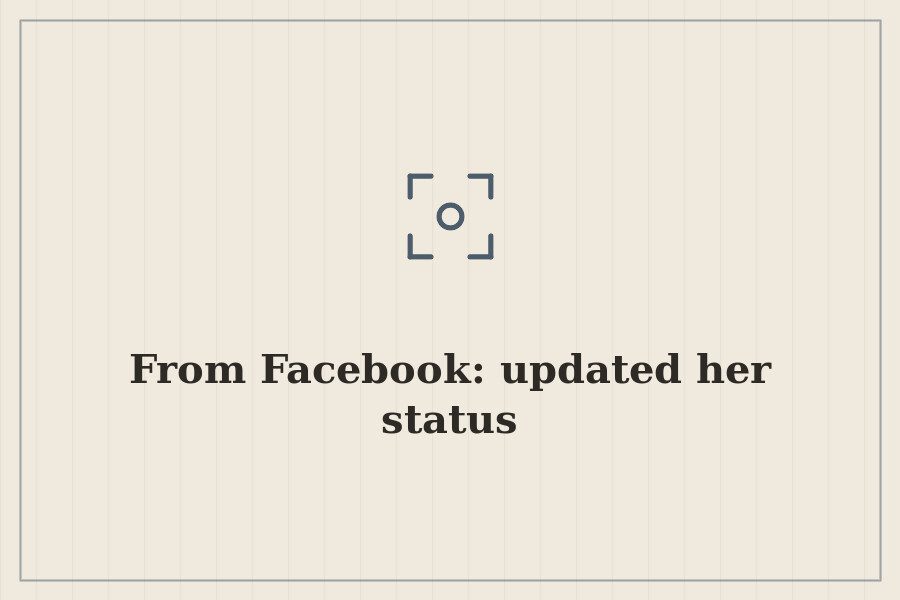 From Facebook: updated her status — cover