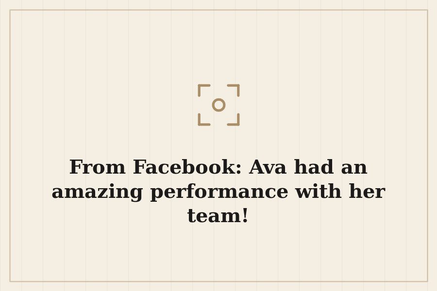 From Facebook: Ava had an amazing performance with her team! — cover