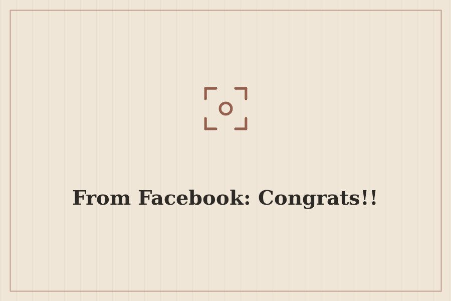 From Facebook: Congrats!! — cover