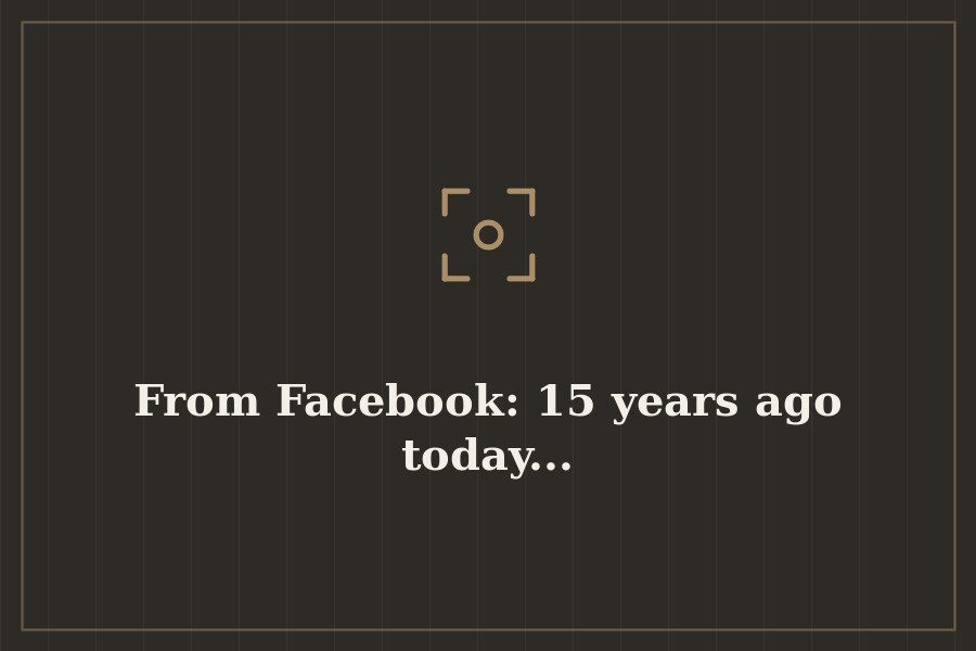 From Facebook: 15 years ago today... — cover