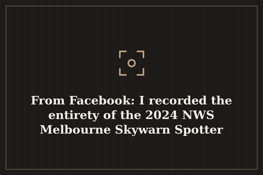 From Facebook: I recorded the entirety of the 2024 NWS Melbourne Skywarn Spotter class… — cover