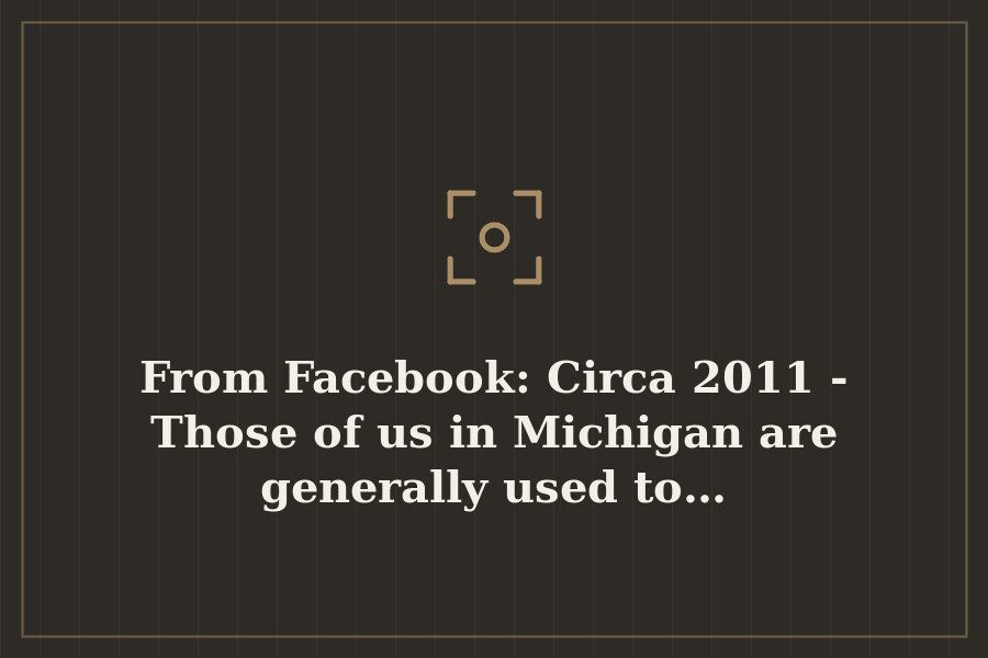 From Facebook: Circa 2011 Those of us in Michigan are generally used to… — cover