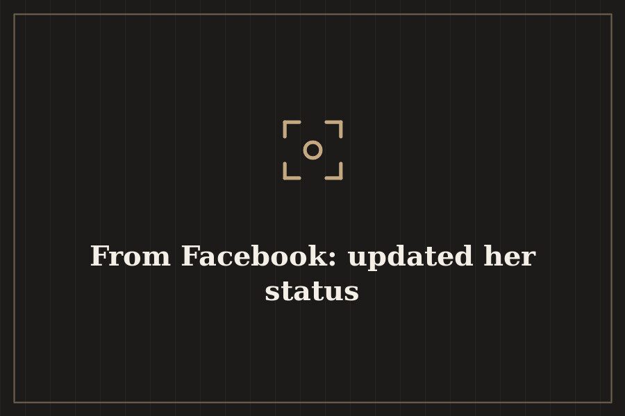 From Facebook: updated her status — cover