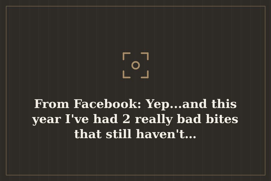 From Facebook: Yep...and this year I've had 2 really bad bites that still haven't… — cover