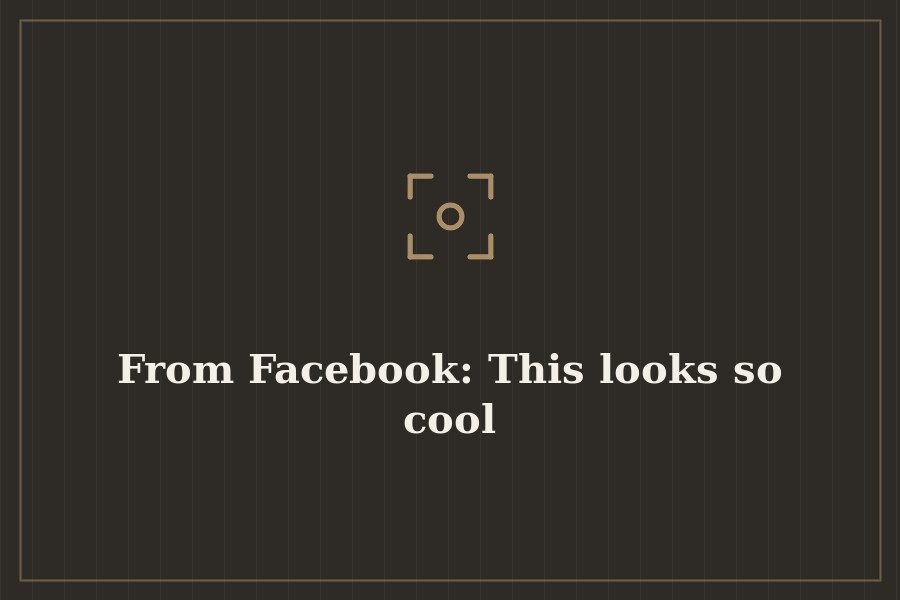 From Facebook: This looks so cool — cover