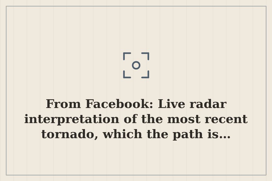 From Facebook: Live radar interpretation of the most recent tornado, which the path is… — cover