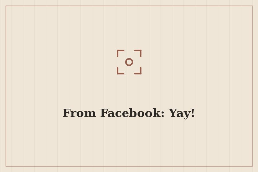 From Facebook: Yay! — cover