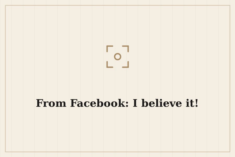 From Facebook: I believe it! — cover