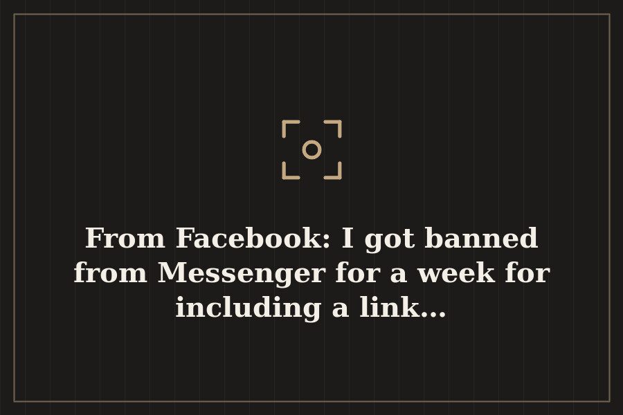 From Facebook: I got banned from Messenger for a week for including a link… — cover