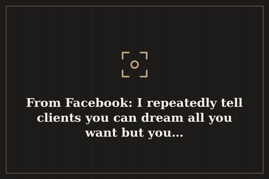 From Facebook: I repeatedly tell clients you can dream all you want but you… — cover