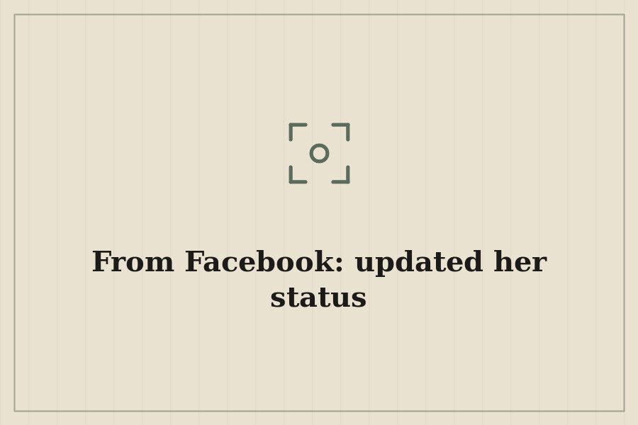 From Facebook: updated her status — cover