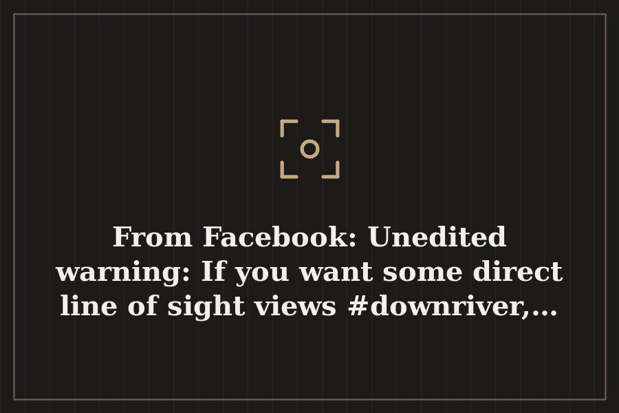 From Facebook: Unedited warning: If you want some direct line of sight views #downriver,… — cover