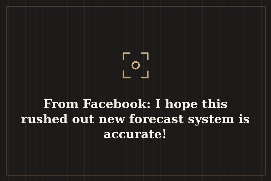 From Facebook: I hope this rushed out new forecast system is accurate! — cover