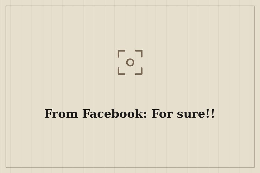 From Facebook: For sure!! — cover