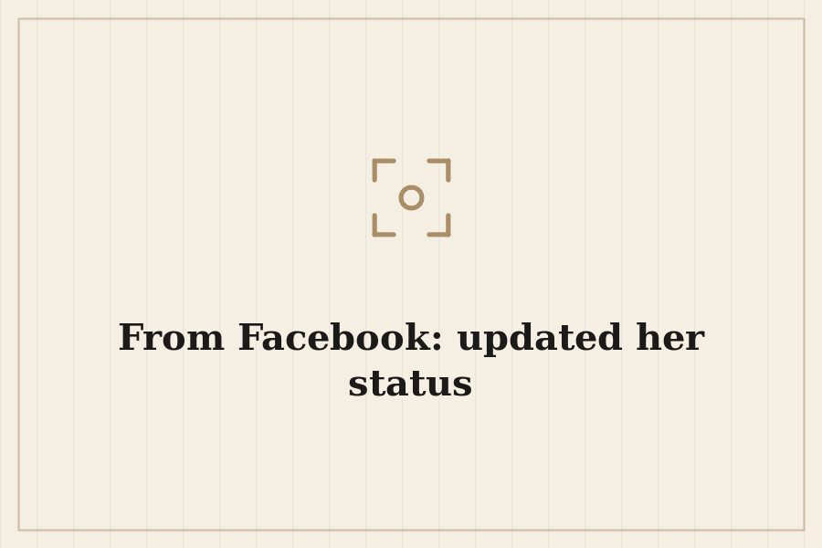 From Facebook: updated her status — cover