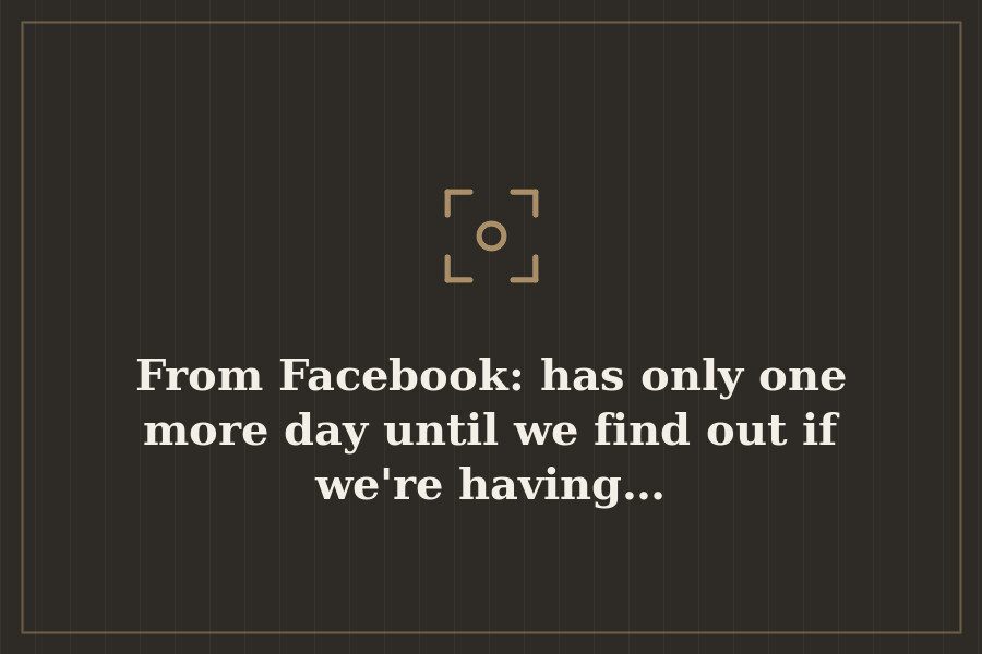 From Facebook: has only one more day until we find out if we're having… — cover
