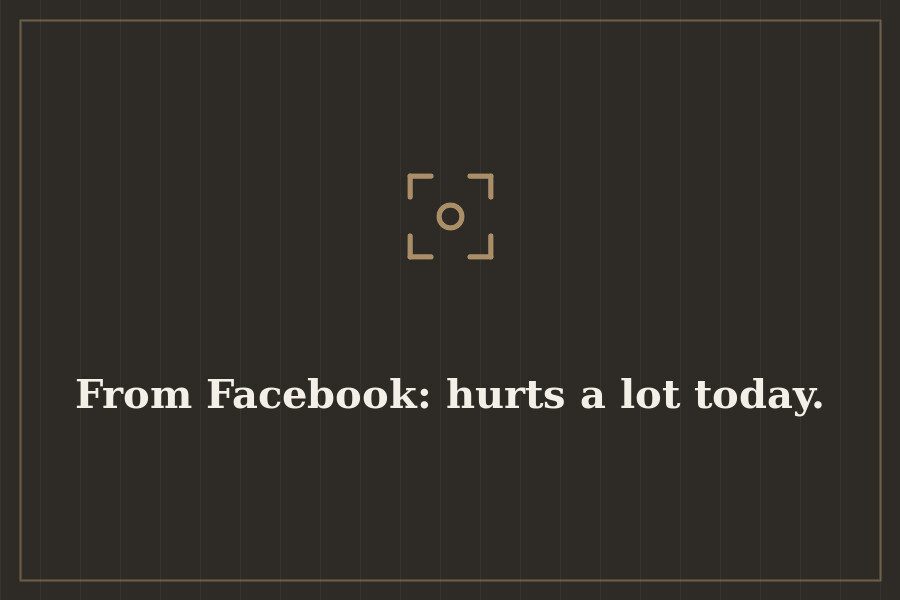 From Facebook: hurts a lot today. — cover