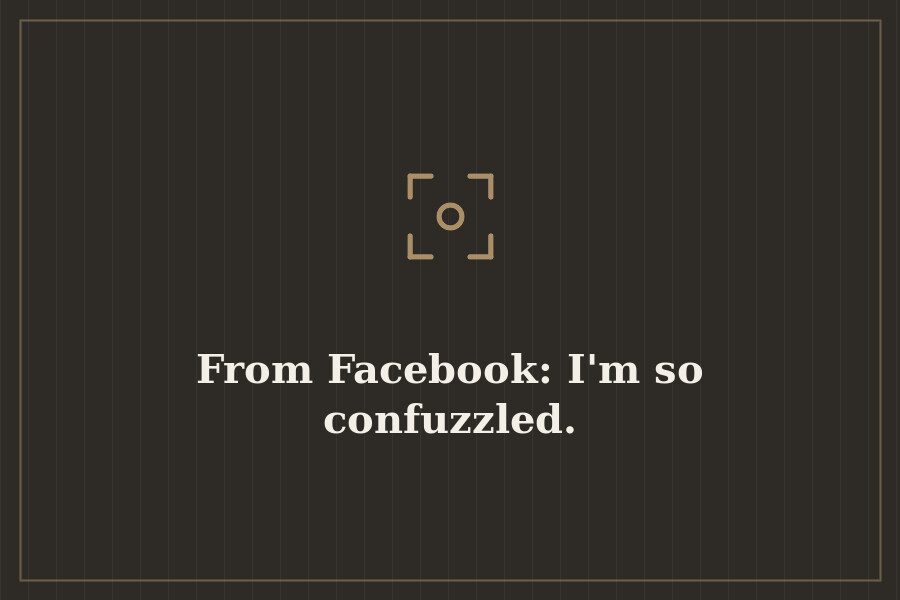 From Facebook: I'm so confuzzled. — cover