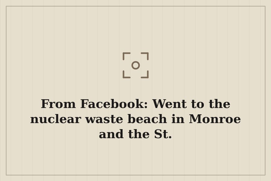 From Facebook: Went to the nuclear waste beach in Monroe and the St. — cover