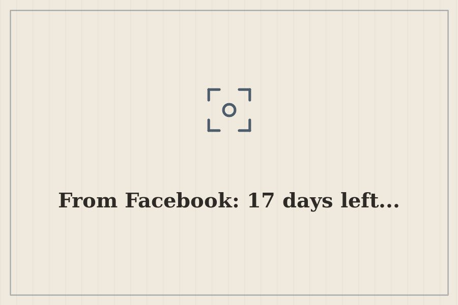 From Facebook: 17 days left... — cover