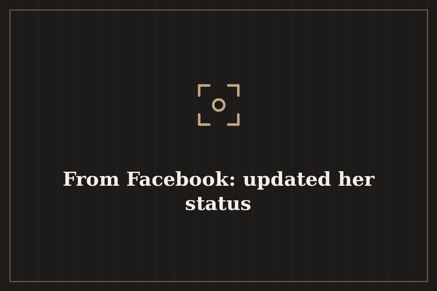 From Facebook: updated her status — cover