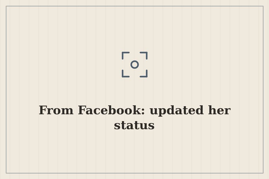 From Facebook: updated her status — cover