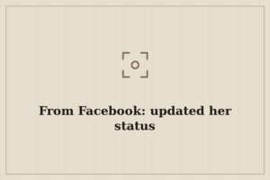From Facebook: updated her status — cover