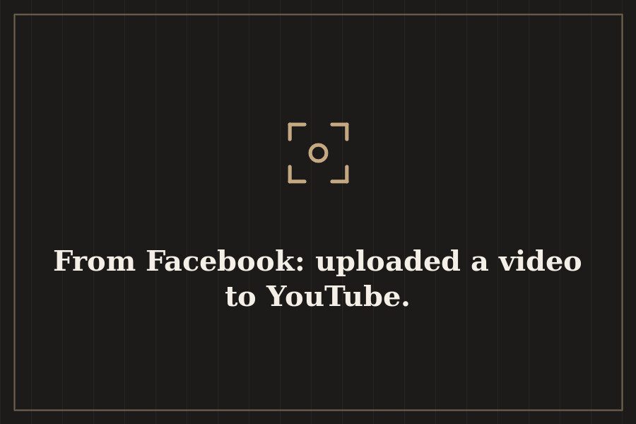 From Facebook: uploaded a video to YouTube. — cover
