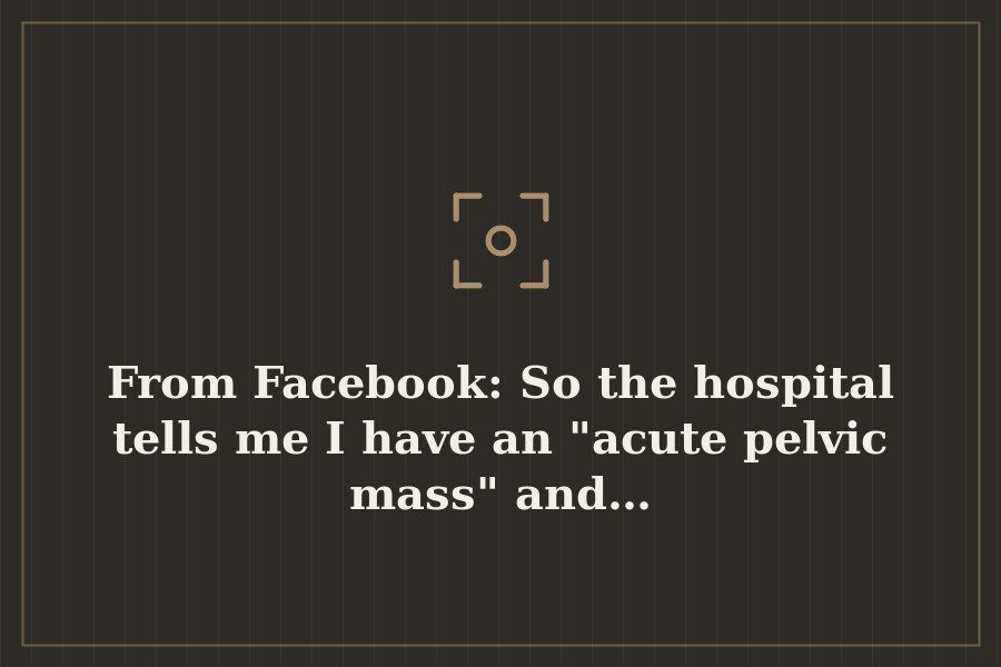 From Facebook: So the hospital tells me I have an "acute pelvic mass" and… — cover