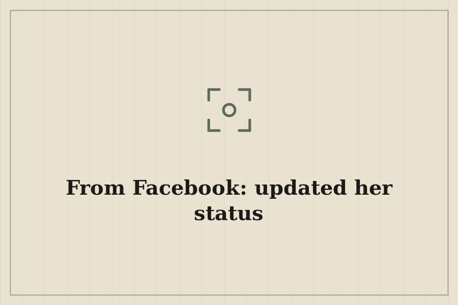 From Facebook: updated her status — cover