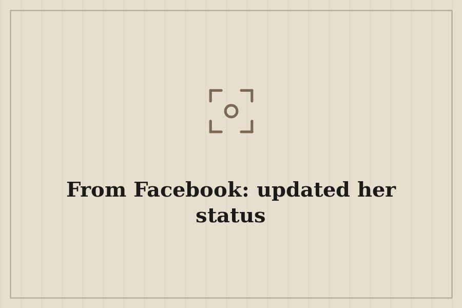 From Facebook: updated her status — cover