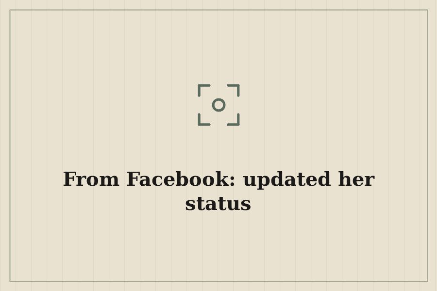 From Facebook: updated her status — cover
