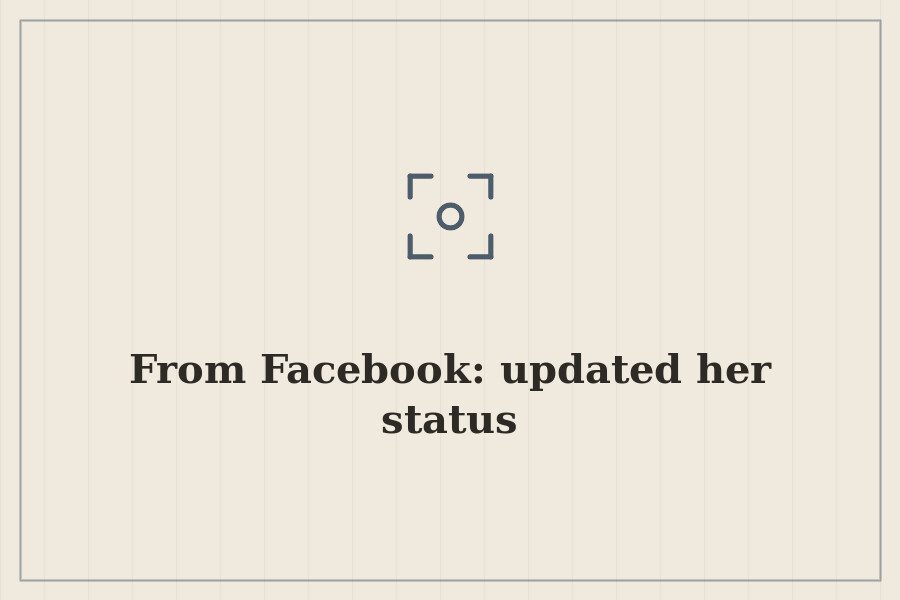 From Facebook: updated her status — cover